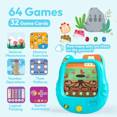 Vista 5 de Tarjetas parlantes educativas lalalark para niños de 3, 4, 5 años, juguetes de aprendizaje para niños con 136 palabras visuales y 64 juegos, juguete