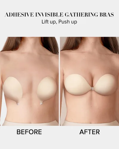 Vista 3 de VOCH GALA Sticky Bra Push Up for Women, Strapless Backless Bra for WeddingPartiesEvents, Comfortable Adhesive Bra