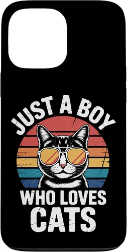 Vista 24 de Just A Boy Who Loves Cats Feline Enthusiast Pet Cat Parents Case for iPhone 16