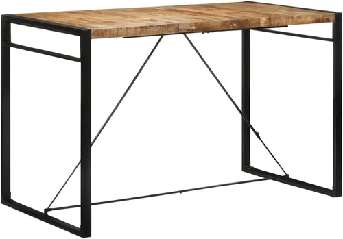 Vista 10 de Industrial Bar Table Solid Reclaimed Wood and Iron Frame Counter Height 43.3 Inch Narrow Design for Small Spaces Indoor Outdoor Use Dining Room
