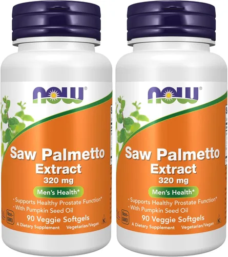 Vista 9 de NOW Suplementos, extracto de palma enana americana de 320 mg con aceite de semilla de calabaza, salud masculina*, 90 cápsulas blandas vegetales