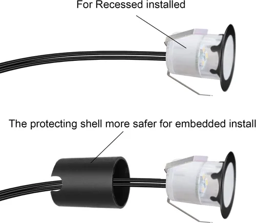 Vista 4 de Kits de luces LED empotrables para cubierta con carcasa protectora, iluminación LED de paisaje al aire libre IP67 impermeable, CC 12 V de bajo Azul
