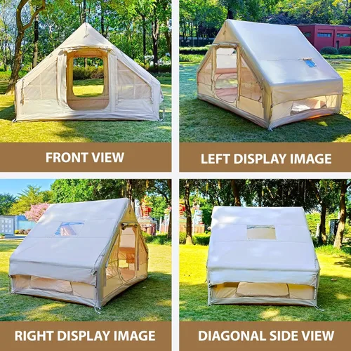 Vista 9 de SENLEETO Tiendas inflables para acampar, gran tienda de camping inflable con bomba manual, tiendas inflables fáciles de montar para 4-6 personas