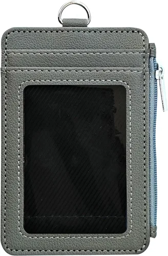 Vista 7 de CATCH ON Cartera pequeña para mujeres y hombres, delgada y minimalista de piel sintética, bolsillo frontal, tarjetero con bolsillo con cremallera