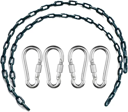 Vista 11 de Cadenas de columpio (2) totalmente recubiertas para columpios con 4 eslabones rápidos gratuitos, cadenas de eslabones de hierro antioxidantes, patio