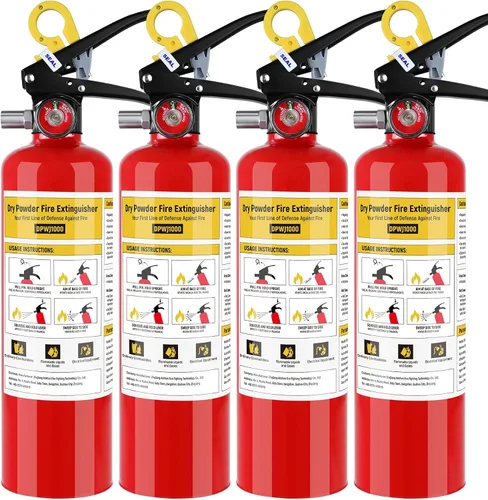 Vista 14 de 1 paquete de extintores de incendios ABC Dry Chemical 1-A:10-B:C de 2.5 lb Comes With Mount Bracket, Quick Release Pull Handle,UL Listed, For Home