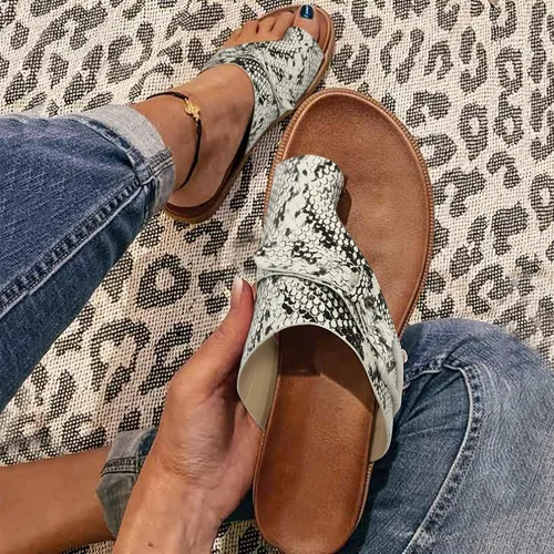 Vista 18 de Sandalias planas de verano elegantes para mujer, sandalias ortopédicas para mujer, soporte de arco