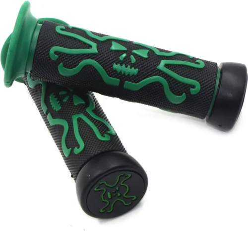 Vista 8 de 7/8" cráneo verde hueso cruz hueso 0.866 in mano Grips compatibles con ATV motocicleta bicicleta 125 Duke [P/N:XH4089-22-VERDE]