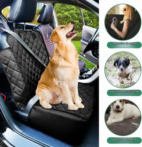 Vista 3 de Flow.Month Funda de asiento delantero para mascotas, asiento elevador para mascotas, funda de asiento de perro 2 en 1 de lujo para automóviles