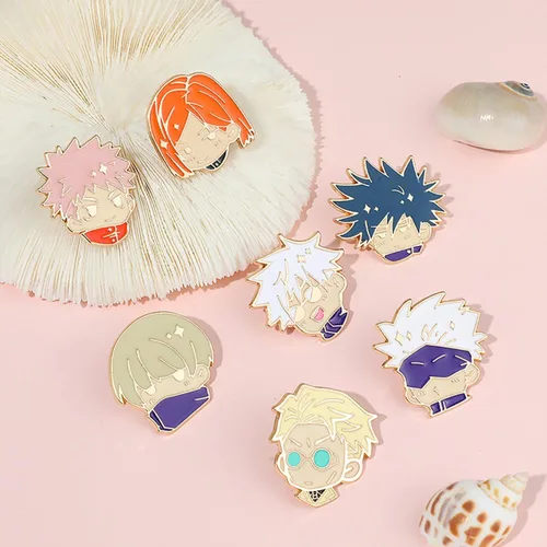 Vista 5 de Broche de anime japonés de Tokio, alfileres de metal para hombres y mujeres, fanáticos de solapa, insignias de solapa, colección de regalo