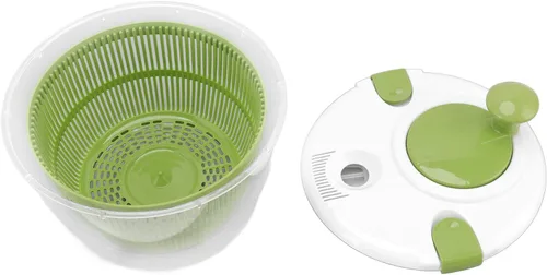 Vista 9 de Molinillo grande para ensaladas con drenaje, tazón y colador, giratorio de lechuga multiusos rápido y fácil, secador de verduras, lavadora
