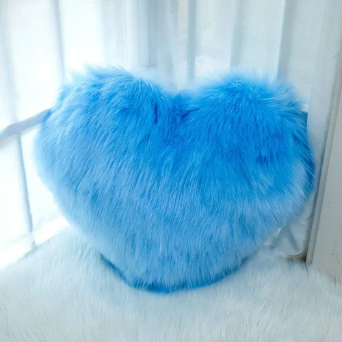 Vista 4 de Almohada mullida de piel sintética con inserto en forma de corazón, cojín decorativo de lujo para sofá, dormitorio, sala de estar