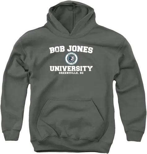Vista 10 de LOGOVISION Sudadera con capucha oficial de Bob Jones University con logotipo circular para niños y niñas