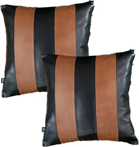 Vista 29 de Funda de almohada de piel de cordero – Funda de cojín para sofá – Fundas decorativas para sala de estar o dormitorio, 14 x 14 pulgadas – Negro