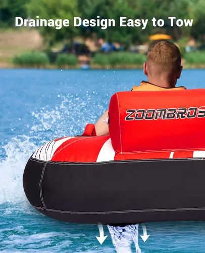 Vista 8 de ZOOMBROS Tubo remolcable para 2 personas, asiento seguro para la cabina para niños y la seguridad familiar, remolcadores deportivos acuáticos
