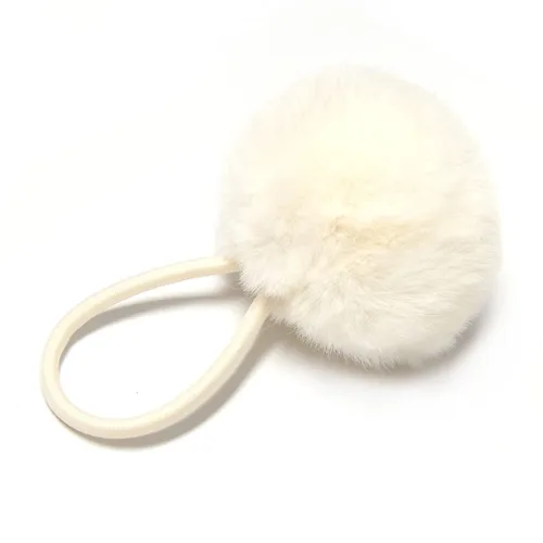 Vista 14 de SUSULU Bandas elásticas de pelo sintético de conejo con pompón para mujer, banda de goma con soporte de cola de caballo de 2.0 in, accesorios 6