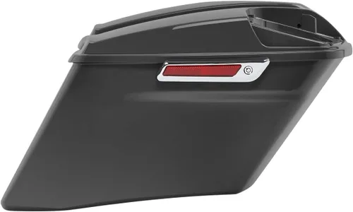 Vista 10 de XFMT Alforjas extendidas de 4 pulgadas con tapas de altavoz de 5 x 7 pulgadas para Harley Touring CVO Street Road Glide 2014-2023, negro vivo Negro