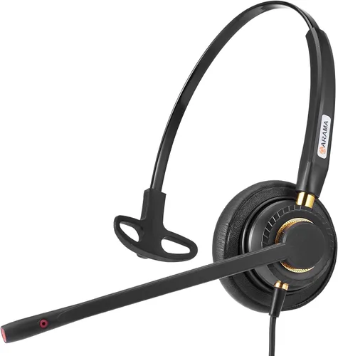 Vista 2 de Arama Auriculares de teléfono con cable mono con micrófono con cancelación de ruido compatibles con ShoreTel Plantronics Polycom Zultys Toshiba NEC