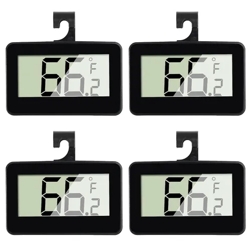Vista 6 de Termómetro digital para nevera, 2 unidades, termómetro digital para habitación, pantalla LCD grande, termómetro para refrigerador con interruptor