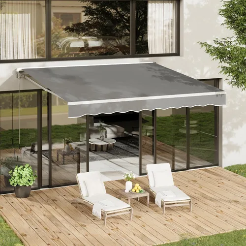 Vista 8 de AECOJOY Toldo Retráctil para Patio de 8.2'×6.5' Sombra Solar Cubierta de Toldo Dosel para Patio Exterior Sunsetter Toldos de Terraza con Manivela