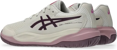 Vista 4 de Zapatillas de tenis para niños ASICS Gel-Resolution X Grade School Avena suave/berenjena oscura