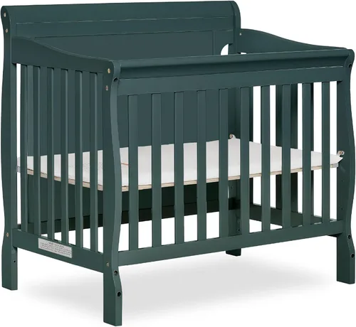 Vista 8 de Dream On Me Alice Mini cuna convertible 3 en 1 de panel completo, color gris pedrusco, certificado Greenguard Gold Pebble Grey