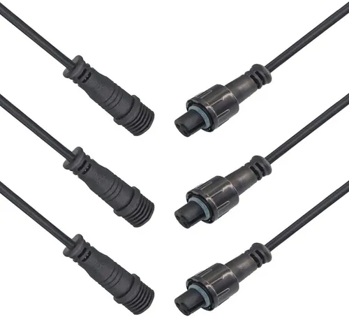 Vista 8 de Conector impermeable de 2 cables, conector LED macho hembra de 16 AWG de 2 pines con cable de extensión IP65, 7.9 in para automóvil, tira de luces