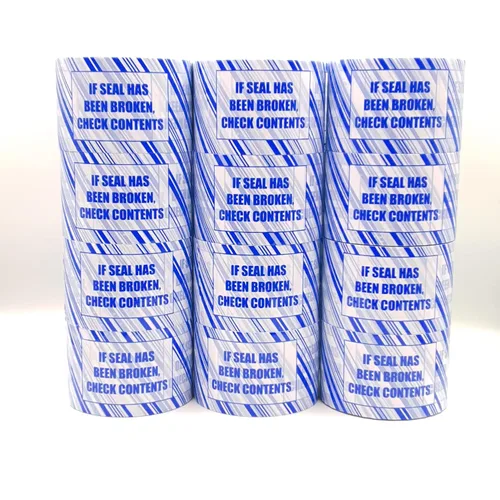 Vista 7 de VP Cinta de embalaje de seguridad impresa, 3 pulgadas x 110 yardas, espesor 2.0 mil,6 rollos., azul y blanco (3s)