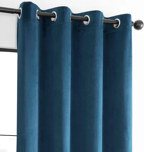 Vista 4 de HPD Half Price Drapes Juego de 2 paneles de cortinas básicas de terciopelo para oscurecer la habitación, cortinas con ojales de 96 pulgadas