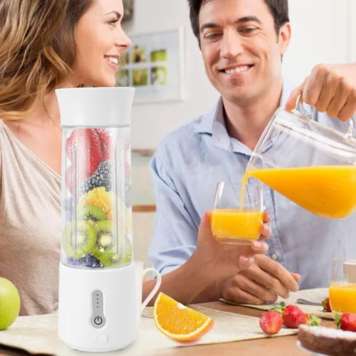 Vista 5 de Portable Mini Blender USB Rechargeable, Efficient, 6 Blades for Shakes on the Go, 500 Ml Capacity