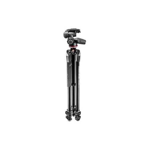 Vista 3 de Manfrotto 290 Xtra Kit de trípode de aluminio de 3 secciones con cabezal de 3 vías (MK290XTA3-3WUS), color negro