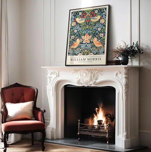 Vista 4 de Poster Master Impresión Vintage del Ladrón de Fresas - Póster Retro de William Morris - Arte de Patrón Floral - Regalo para Hombres y Mujeres