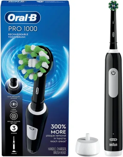 Vista 7 de Oral-B Cepillo de dientes eléctrico recargable Pro 1000, color negro (paquete de 3)