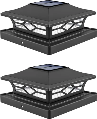 Vista 7 de VOLISUN - Faroles solares para poste: paquete de 2 luces para exteriores, para cubierta, con casquillo blanco, resistente al agua, 2 modos