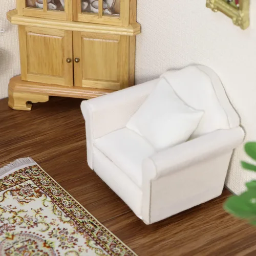 Vista 4 de Juego de dos sofás individuales y un sofá doble para casa de muñecas