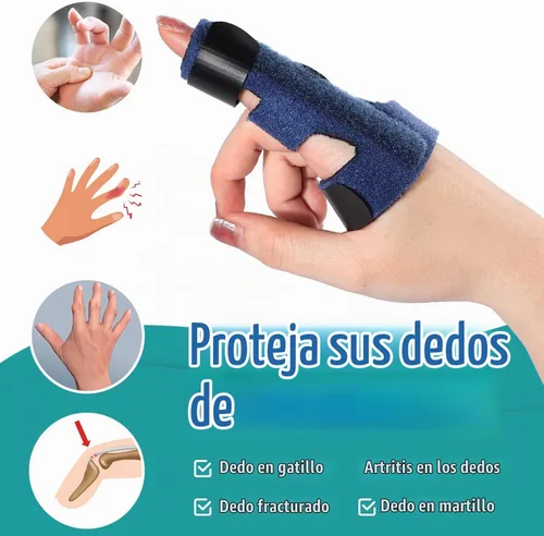 Vista 3 de Sumifun Férula de dedo de gatillo para mano derecha e izquierda, soporte de dedo de mazo para anillo medio índice meñique, para enderezar los dedos
