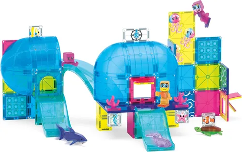 Vista 5 de MAGNA-TILES Undersea Adventure - Juego de construcción magnética de 58 piezas, la marca original de construcción magnética