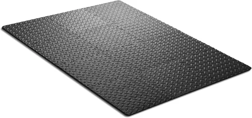 Vista 3 de Philosophy Gym Paquete de 12 alfombrillas de ejercicio – 12 x 12 pulgadas de goma de espuma entrelazada rompecabezas azulejos – negro
