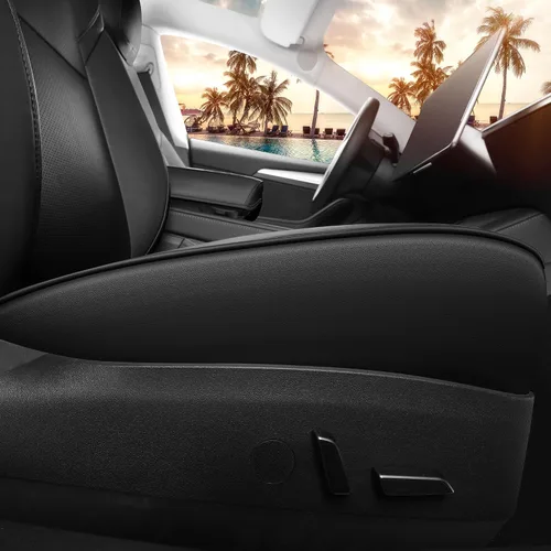 Vista 7 de Funda de asiento para modelo 3 2017 2018 2019 2020 2021 2022 2023, funda de asiento personalizada para Tesla Model 3, compatible con bolsa de aire