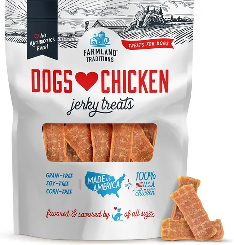Vista 14 de Dulces de carne seca de res que a los perros de Farmland Traditions les encantan con solo 3 ingredientes y sin rellenos, bolsa de 5 onzas Made in