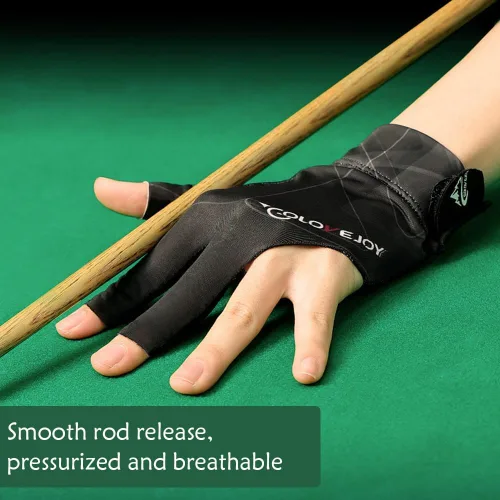 Vista 2 de Guante de Billar para Mano Izquierda, Guante de Billar, Guantes de Billar para Mano Izquierda de 3 Dedos, Guante Deportivo de Taco de Snooker Tallas
