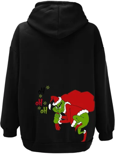 Vista 6 de Yubnlvae Womens Christmas Grinchs Sweatshirts Casual Full Zip Up Crewneck Long Sleeve Shirts Winter Lightweight Loose Hoodies