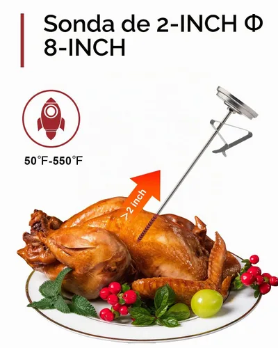 Vista 3 de KT THERMO Termómetro de caramelo/freír profundo con lectura instantánea, termómetro de aceite, termómetro de carne con pincho de acero inoxidable