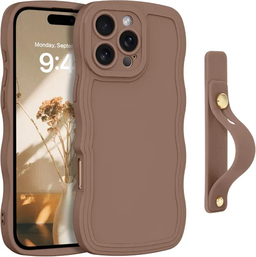 Vista 25 de GUAGUA Funda para iPhone SE 2022/2020, Funda para Teléfono iPhone 7/8 Diseño Lindo de Forma de Onda Rizada TPU Suave con Correa de Muñeca Soporte