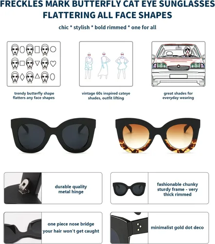 Vista 4 de Gafas de sol con diseño de mariposa, semi ojo de gato, montura de plástico y lentes gradientes transparentes