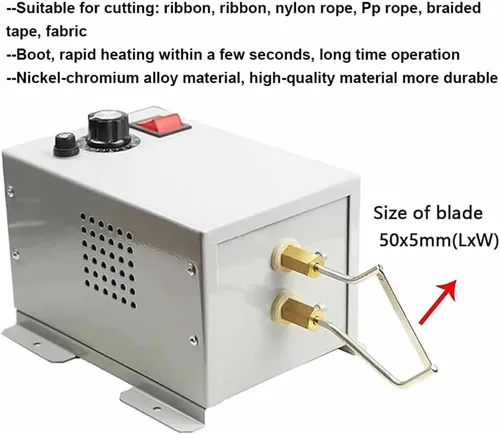 Vista 2 de 60W Electric Rope Cutter, Desktop Side-Cut Hot Knife Rope Cutter,with Alloy Heated Blade, Adjustable Temperature, for Fabric, Rubbe
