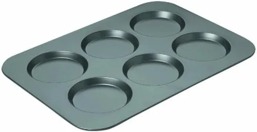 Vista 12 de Chicago Metallic Molde profesional antiadherente para magdalenas de 6 tazas, haz hasta 6 magdalenas grandes, cupcakes, quiches, huevos y más, 14 x