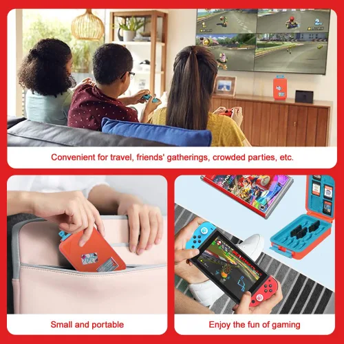 Vista 2 de LYNCA Estuche de transporte para Nintendo Switch con 17 ranuras, duradero Nintendo Switch para tarjetas de almacenamiento, carcasa rígida, funda