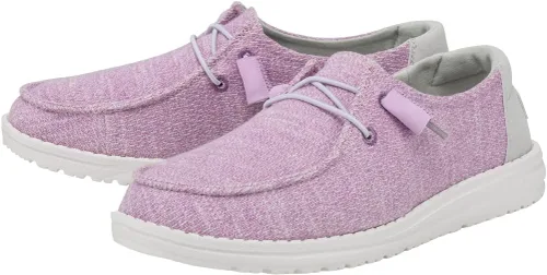 Vista 2 de Hey Dude Wendy - Mocasines de lona con cordones para mujer, zapatos cómodos y ligeros