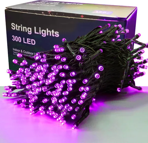 Vista 15 de LJLNION Guirnalda de 300 luces LED para exteriores e interiores, luces de Navidad súper brillantes extra largas de 98.5 pies, 8 modos